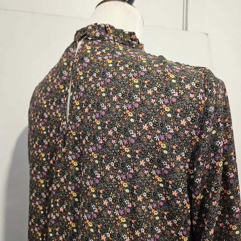 ONLY Jacqueline de Yong Piper Ditsy print floral smock dress long sleeve sz. 8 - Picture 7 of 12